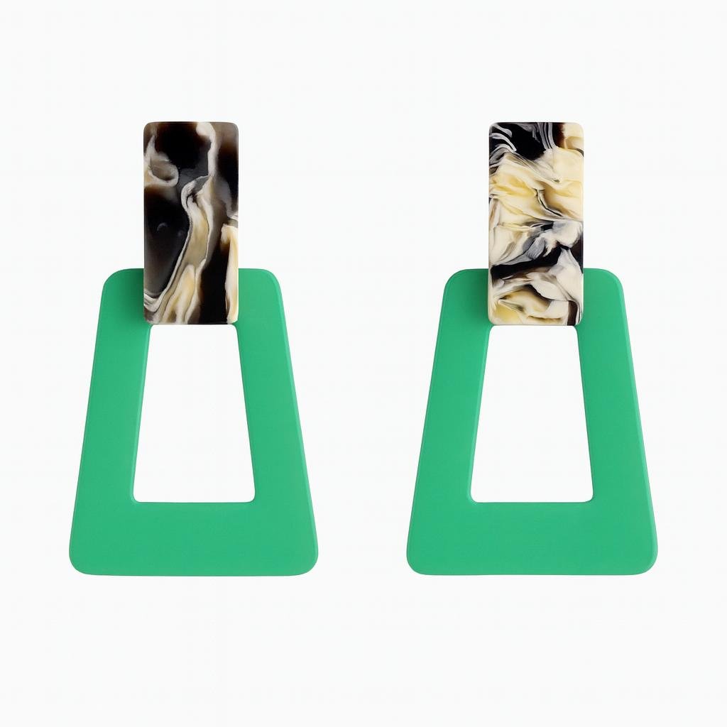 Geo Marble Earrings