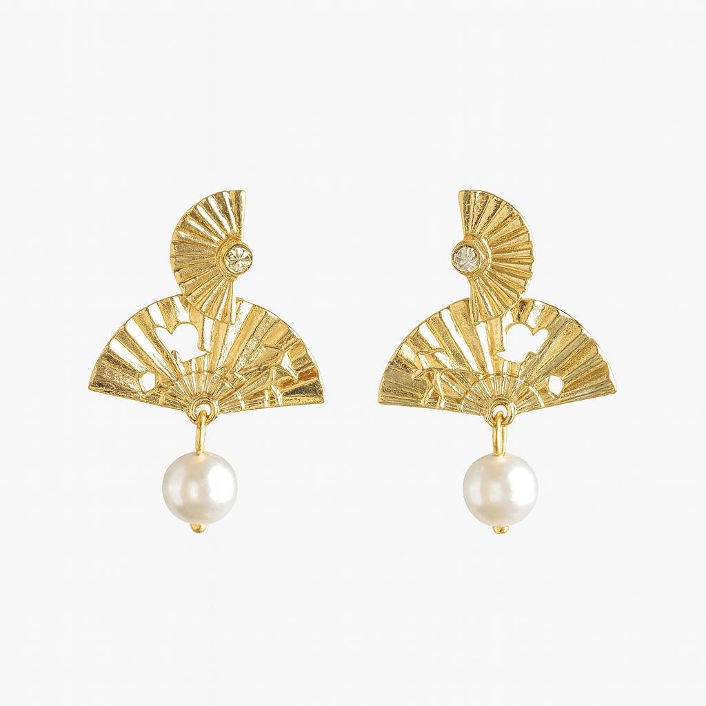 Golden Fan Earrings