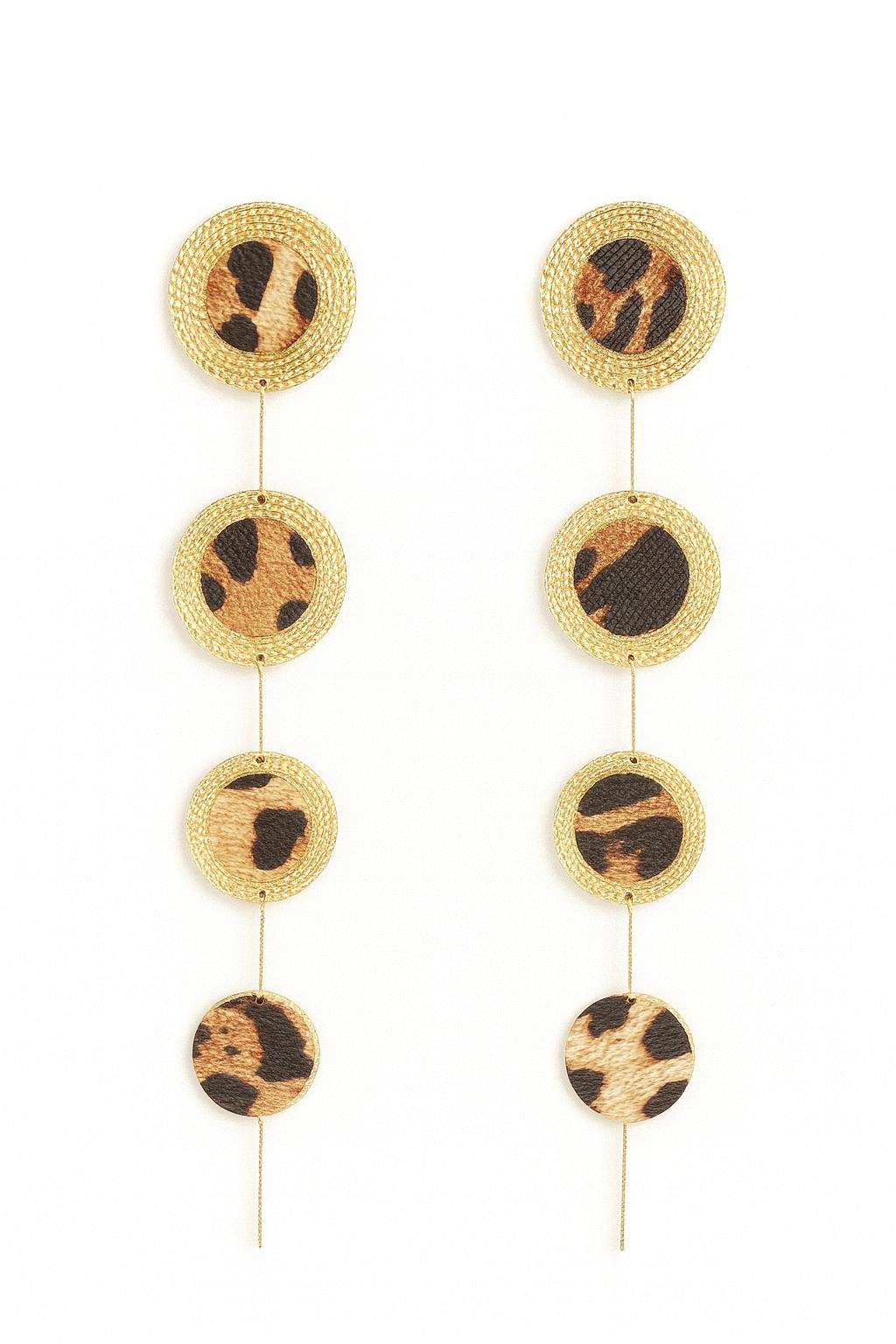 Leopard Circle Earrings