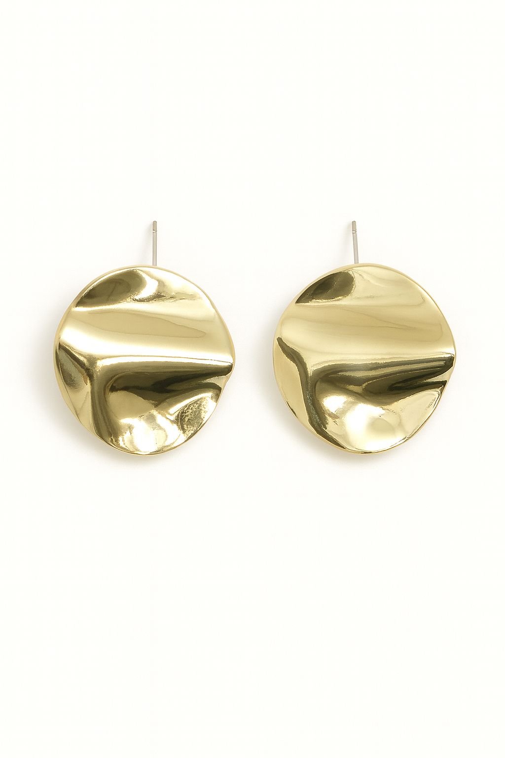 Golden Wave Disc Earrings