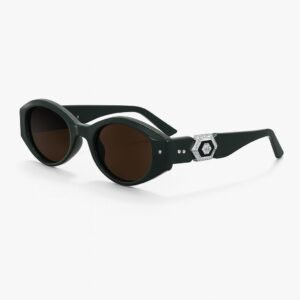Emerald Retro Oval Sunglasses