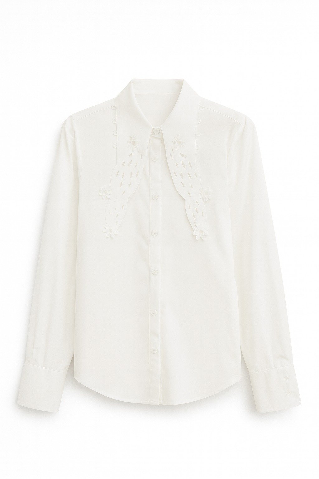 White Embroidered Detail Shirt