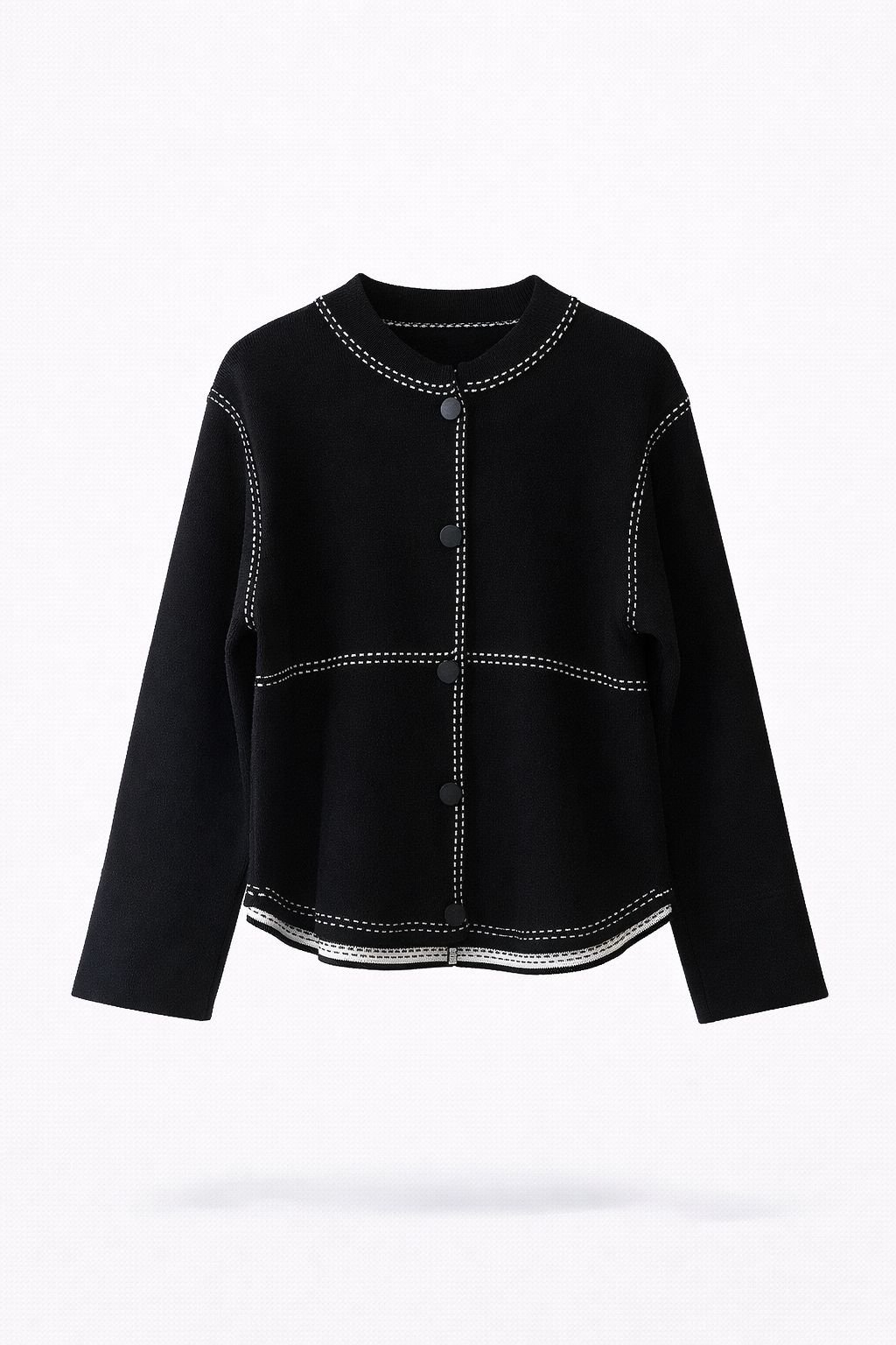 Ivory Classic Button Knit Jacket