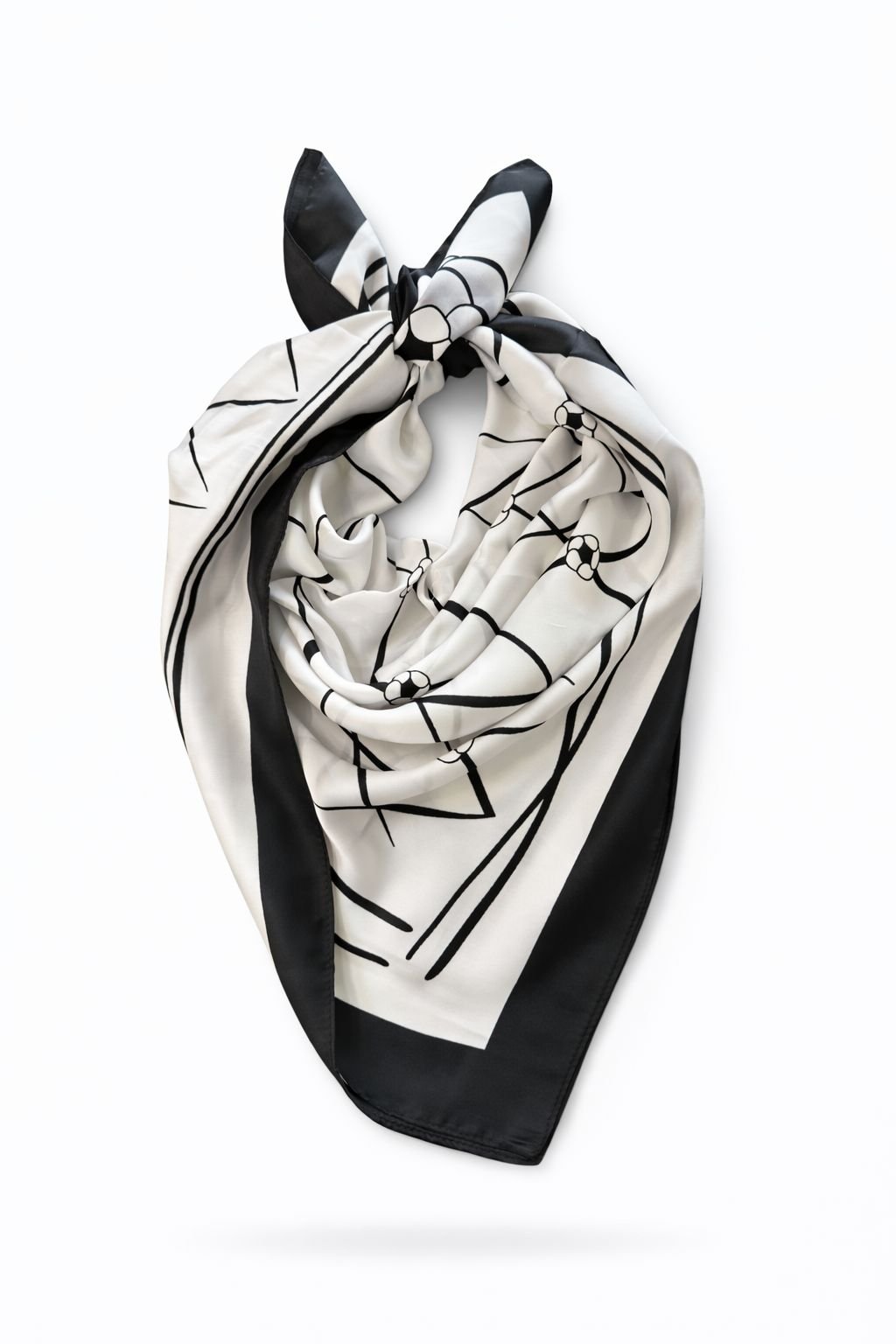 Abstract Noir Silk Scarf