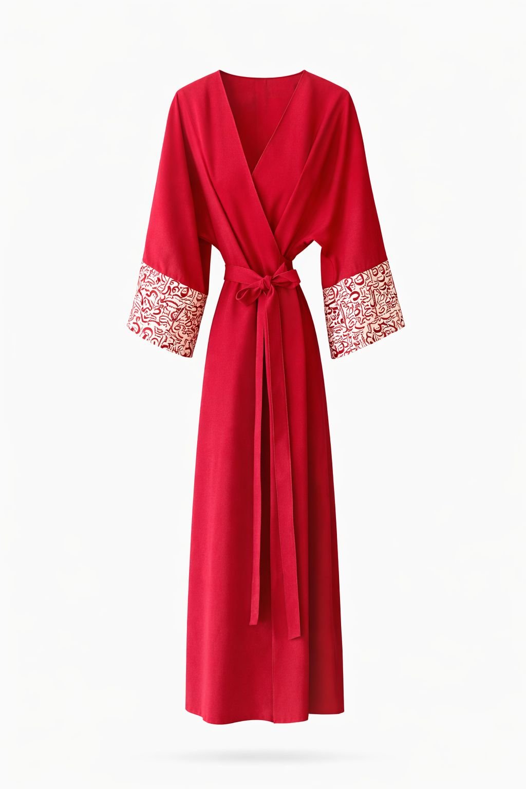 Crimson Wrap Tie Abaya