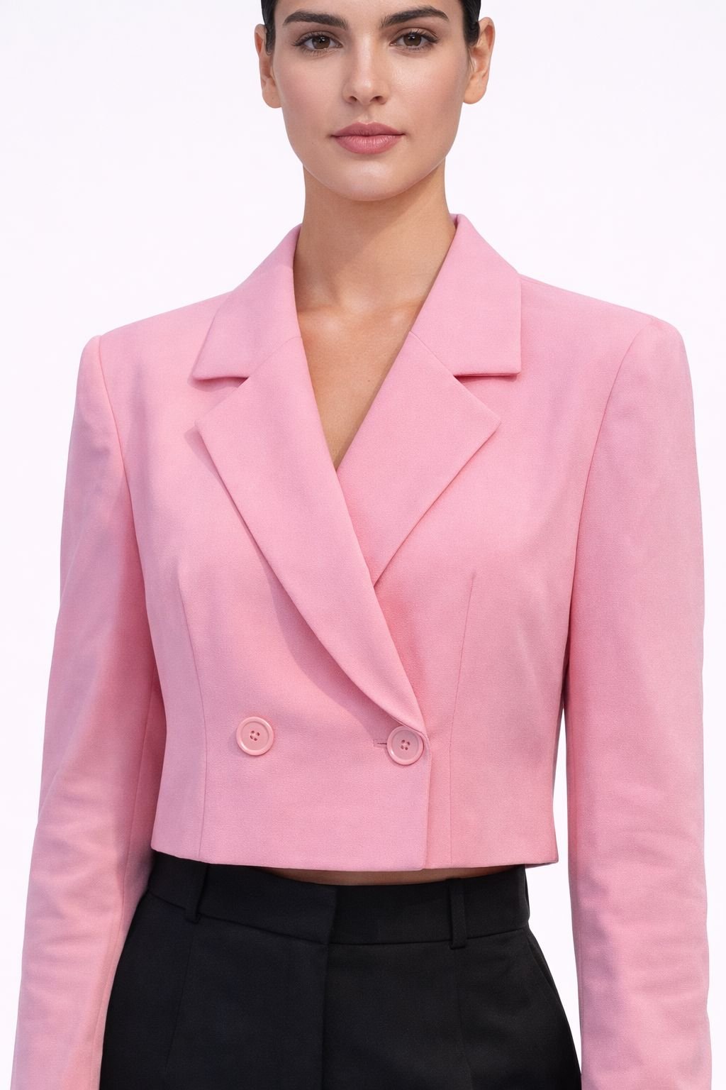 Blush Power Cropped Blazer