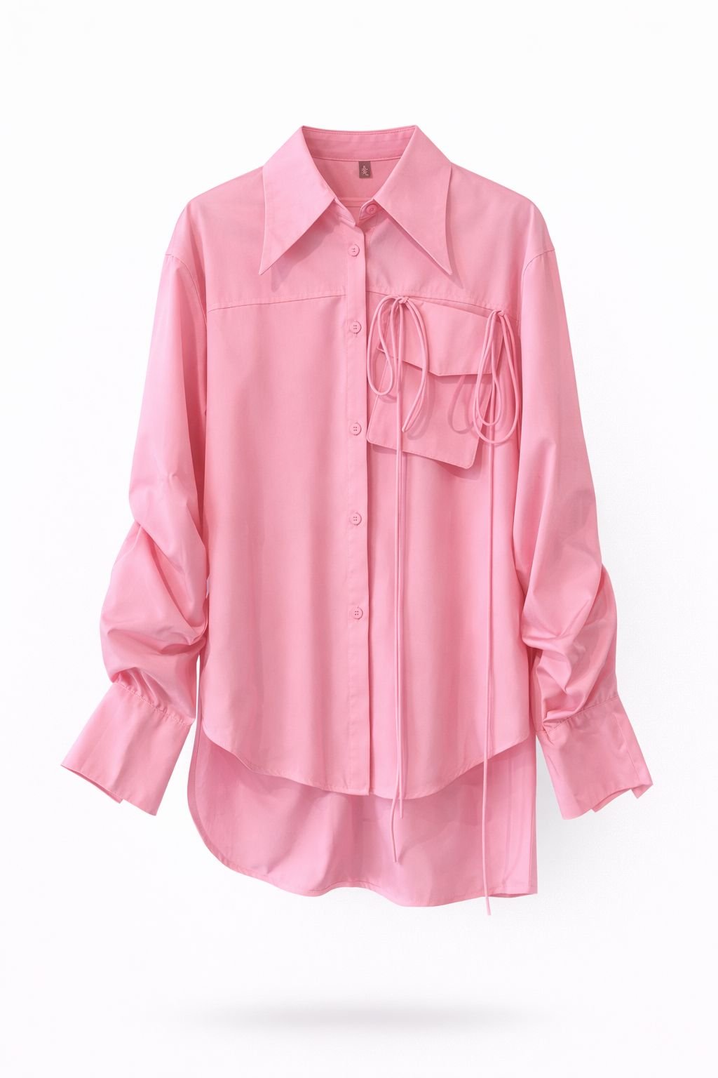 Blush Tie-Detail Pocket Shirt - Image 2