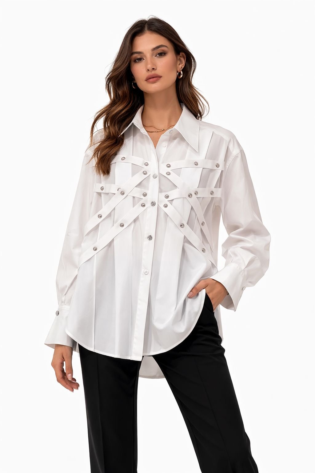 Ivory Statement Strap Shirt