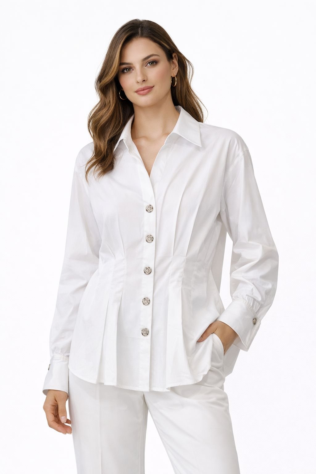 Ivory Sculpted Button Shirt