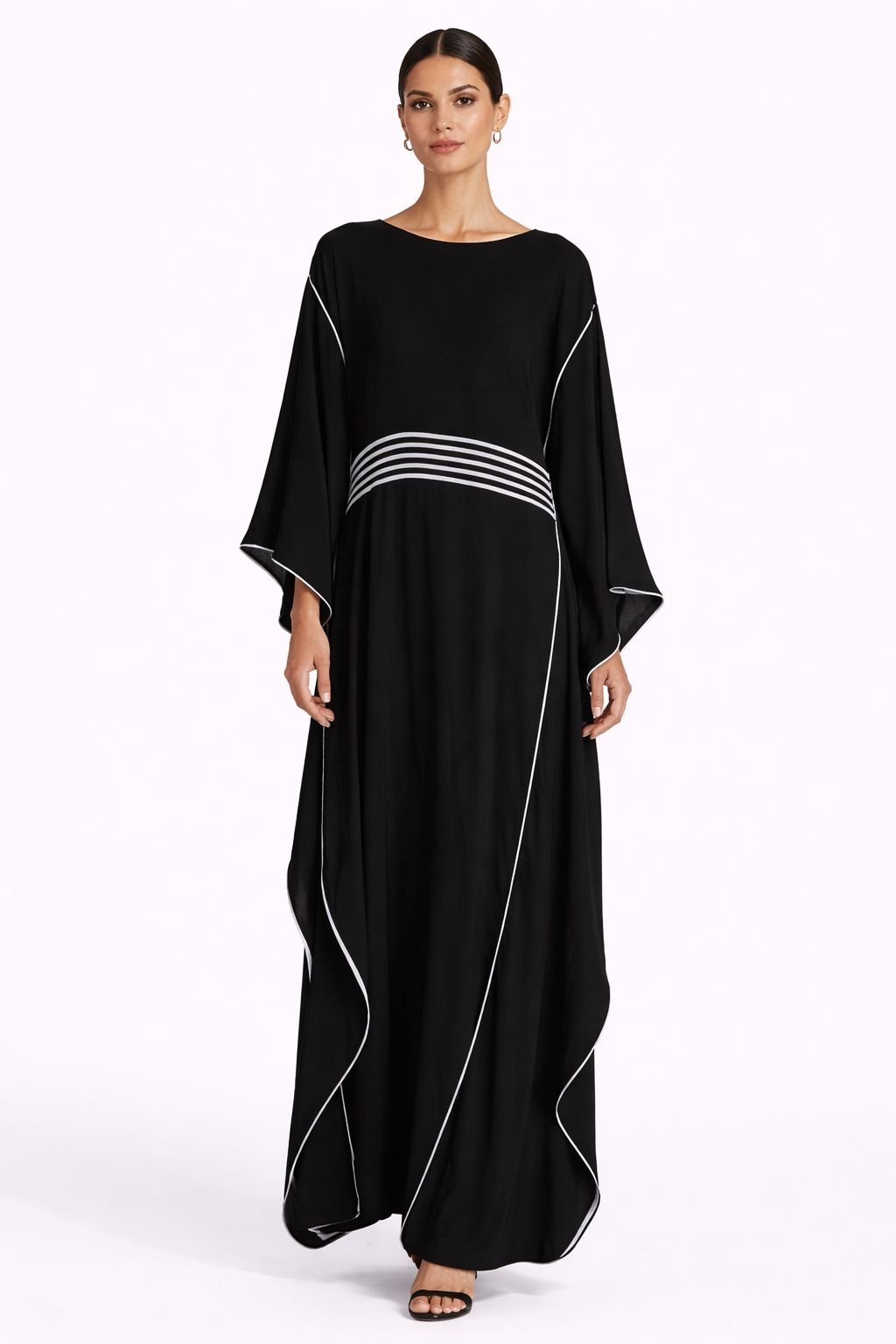Midnight Contrast Flow Abaya