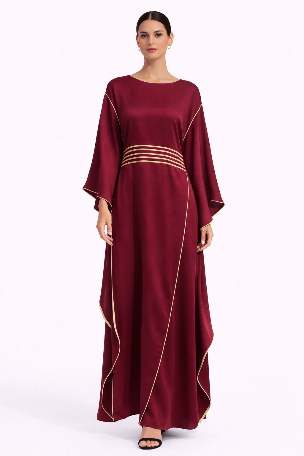 Midnight Contrast Flow Abaya - Image 3