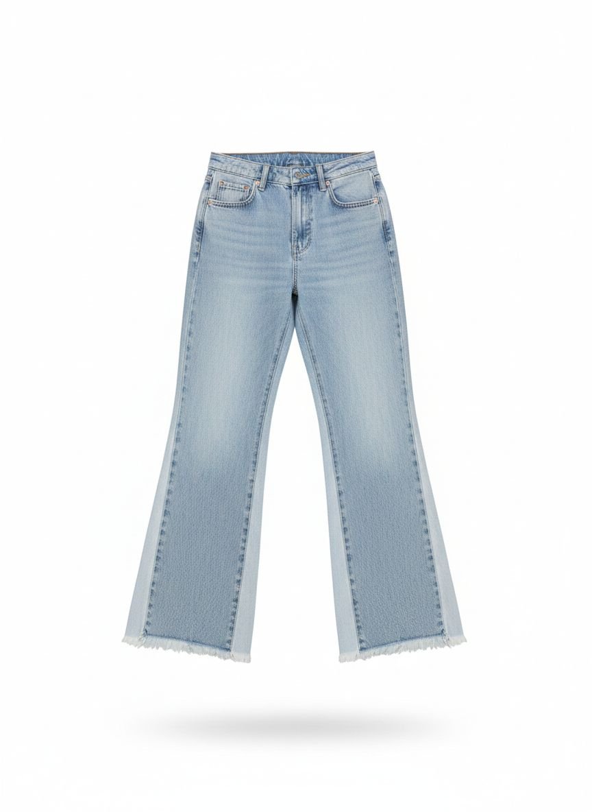 Skyline Wide-Leg Frayed Jeans