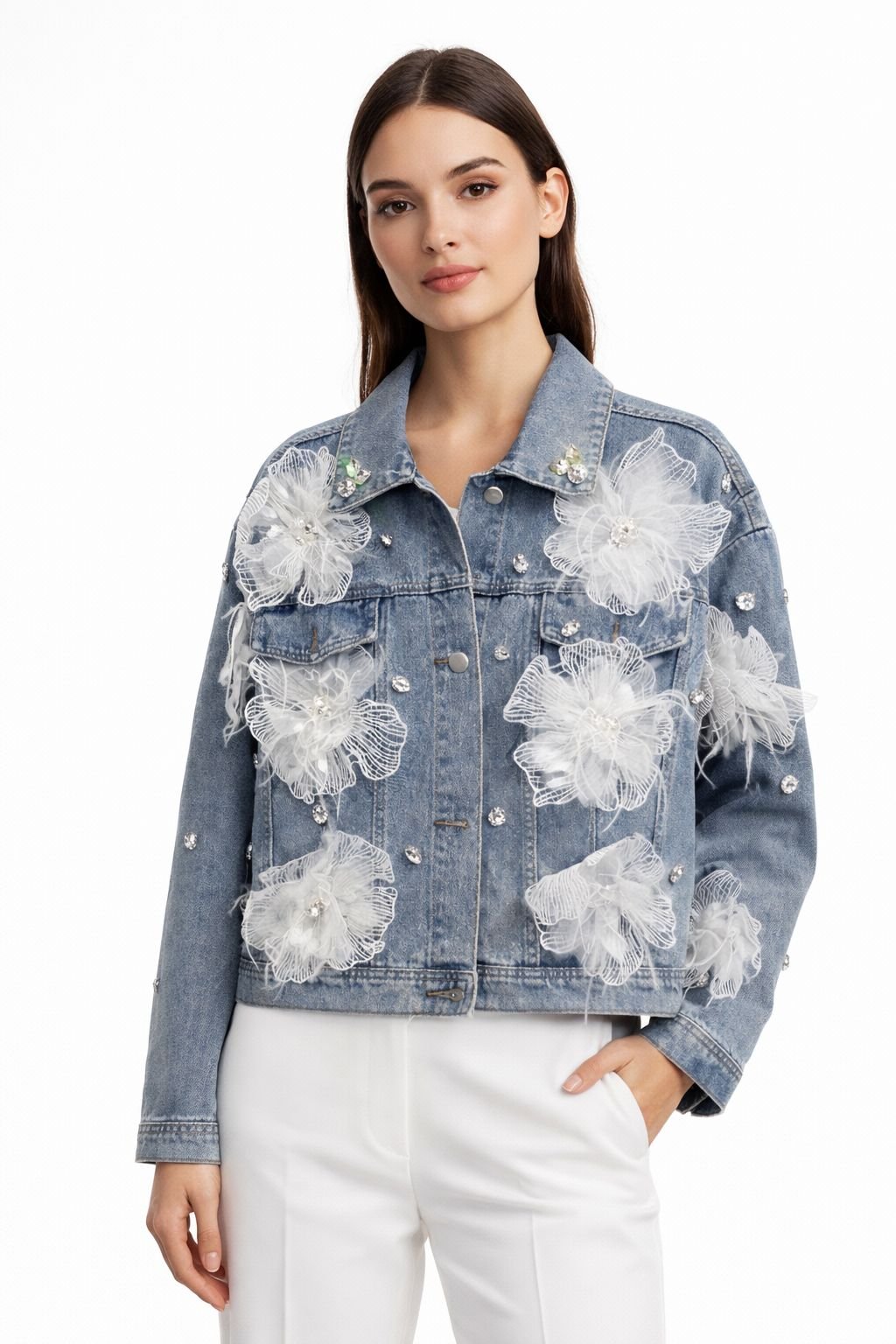 Blossom Embellished Denim Jacket