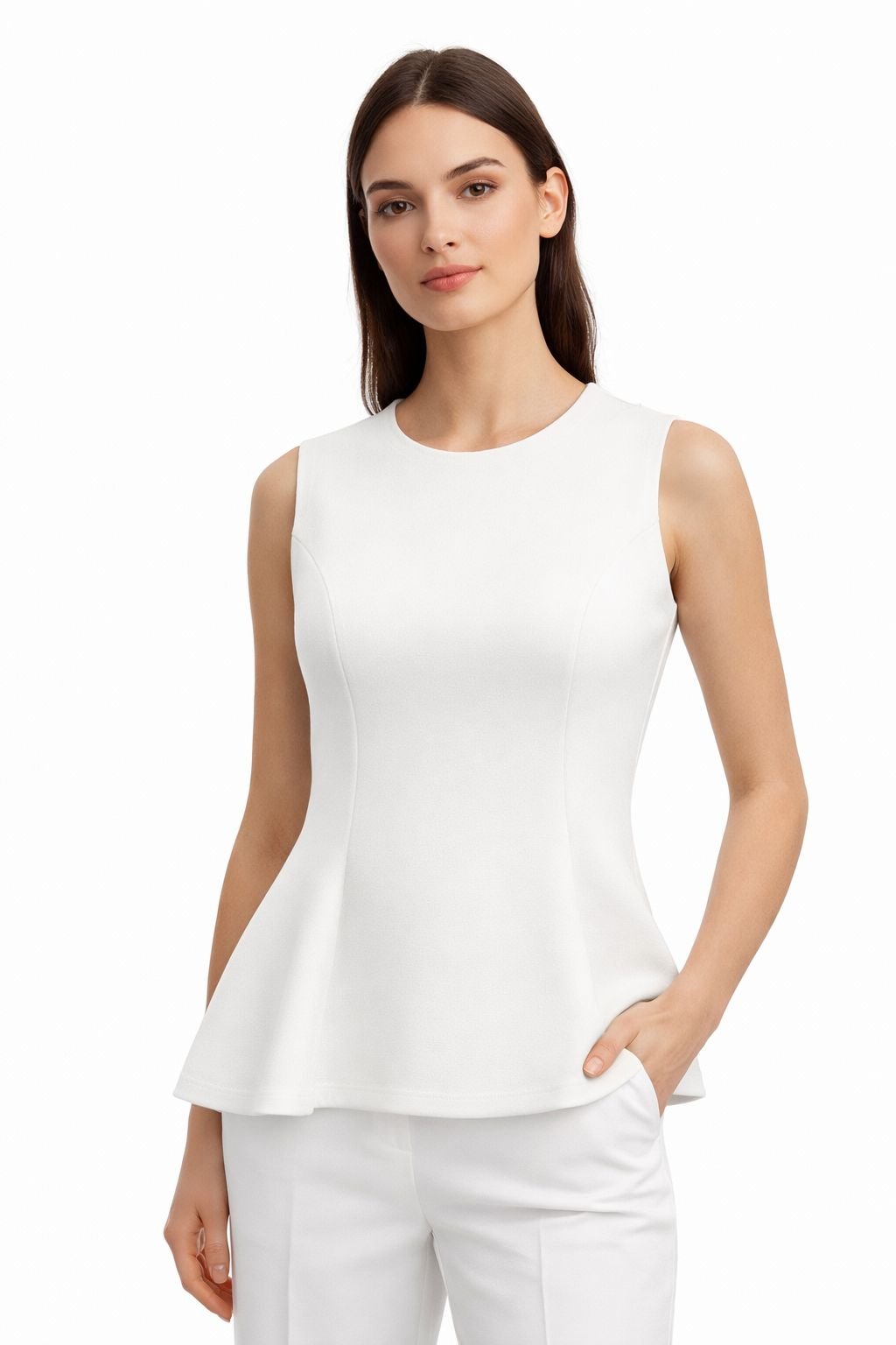 Ivory Elegance Peplum Top