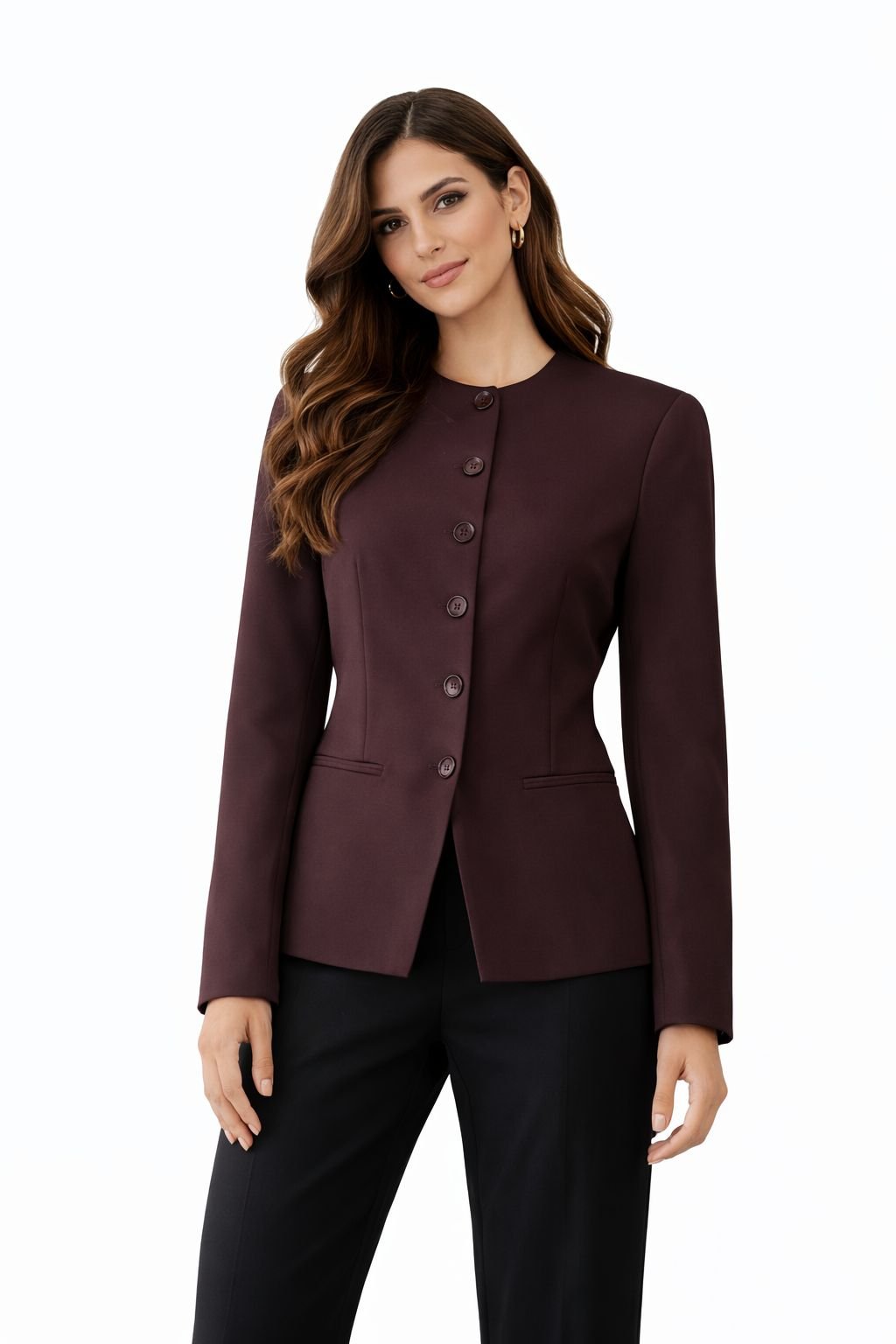 Burgundy Classic Tailored Blazer