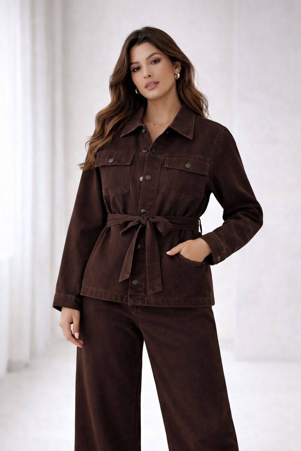 Mocha Denim Utility Set