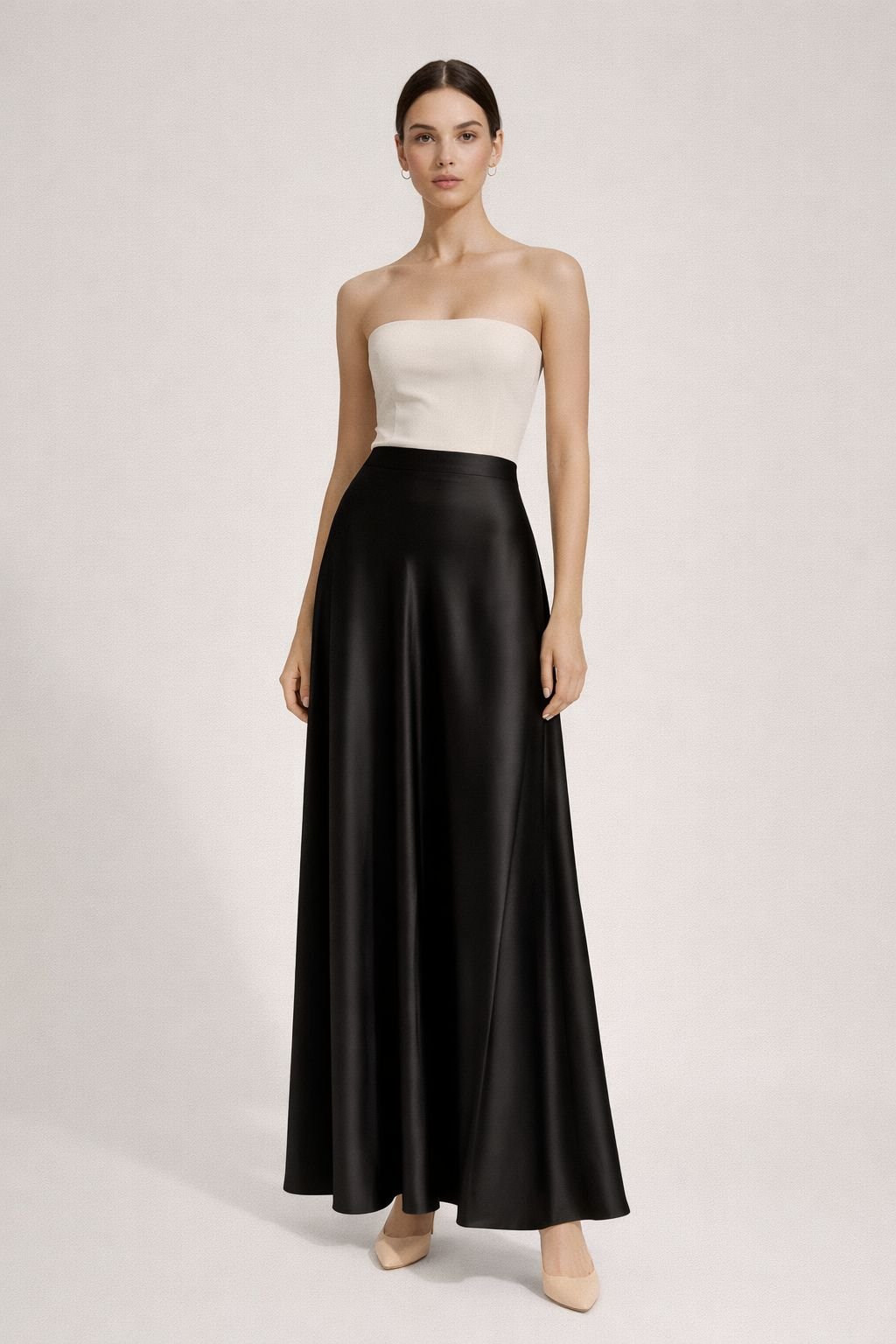 Flowing Leather-Effect Maxi Skirt