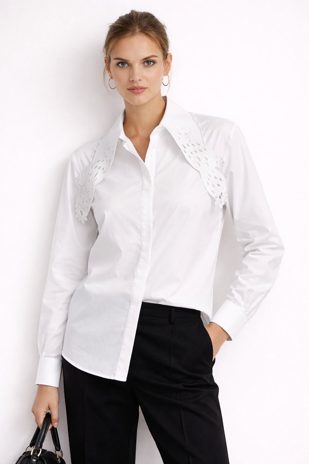 Embroidered Cape Detail Blouse