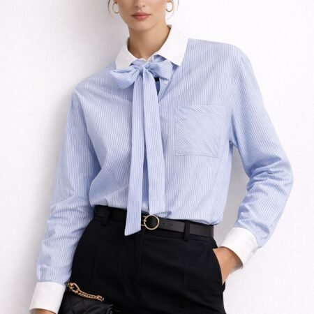Striped Bow Tie Shirt