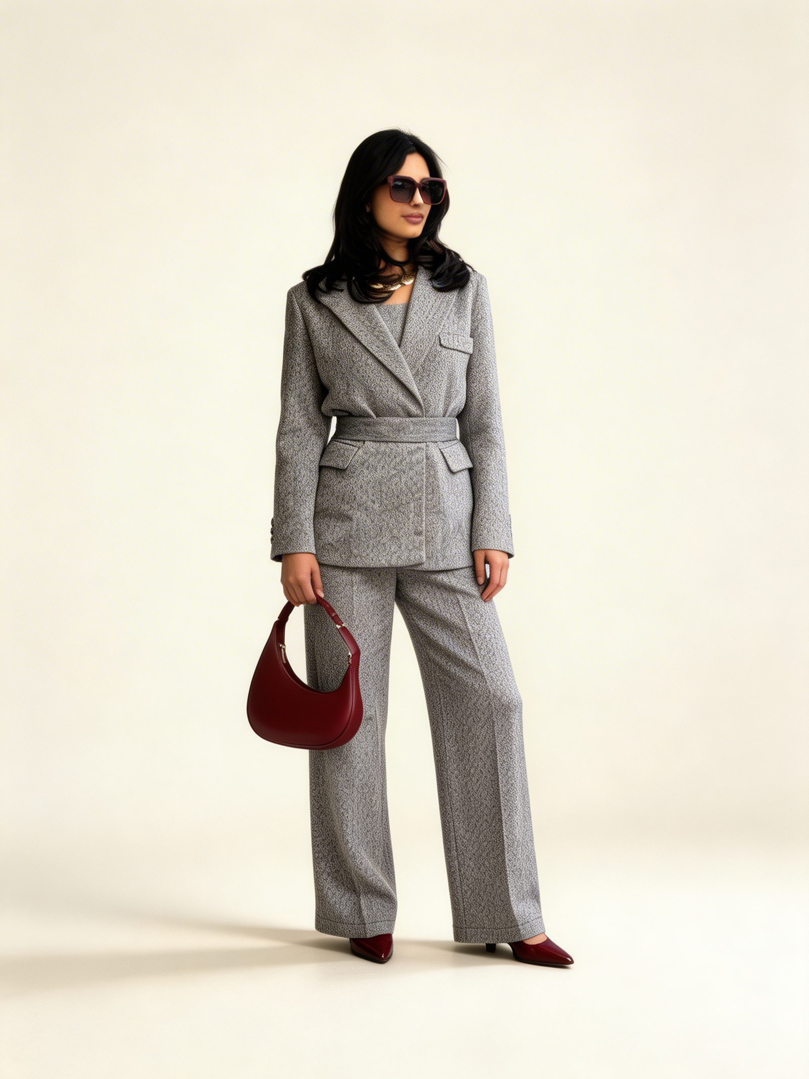 Classic Grey Tailored Suit Set