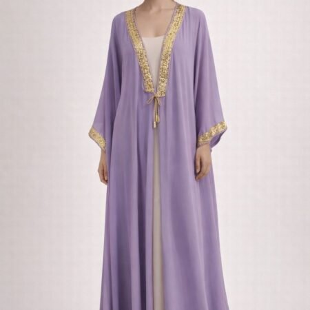 Edmonds Embroidered Abaya Set – Lavender
