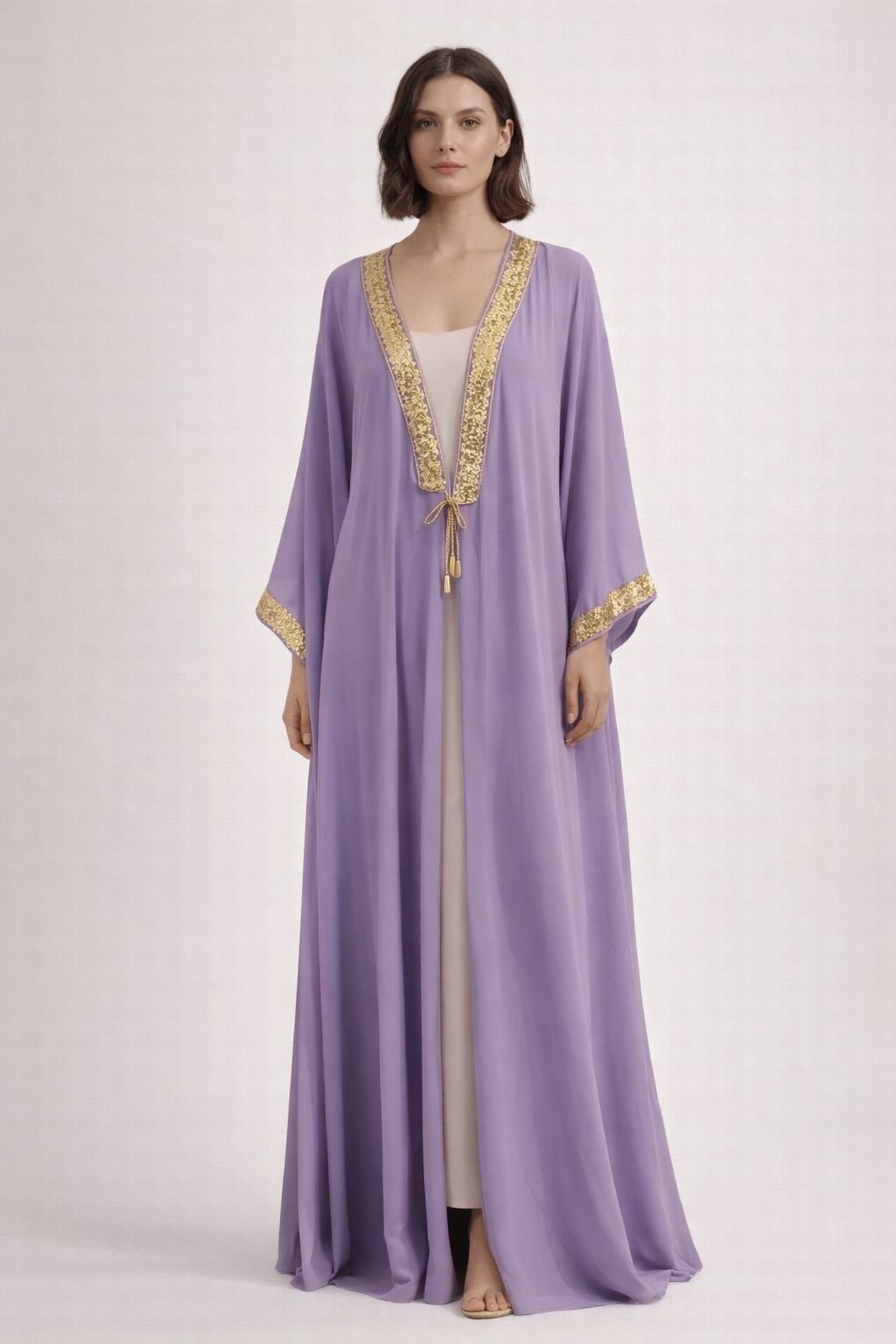 Edmonds Embroidered Abaya Set – Lavender
