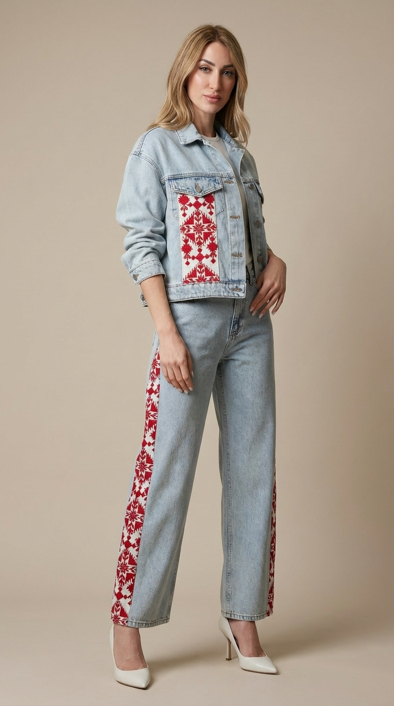 Heritage Embroidered Denim Set