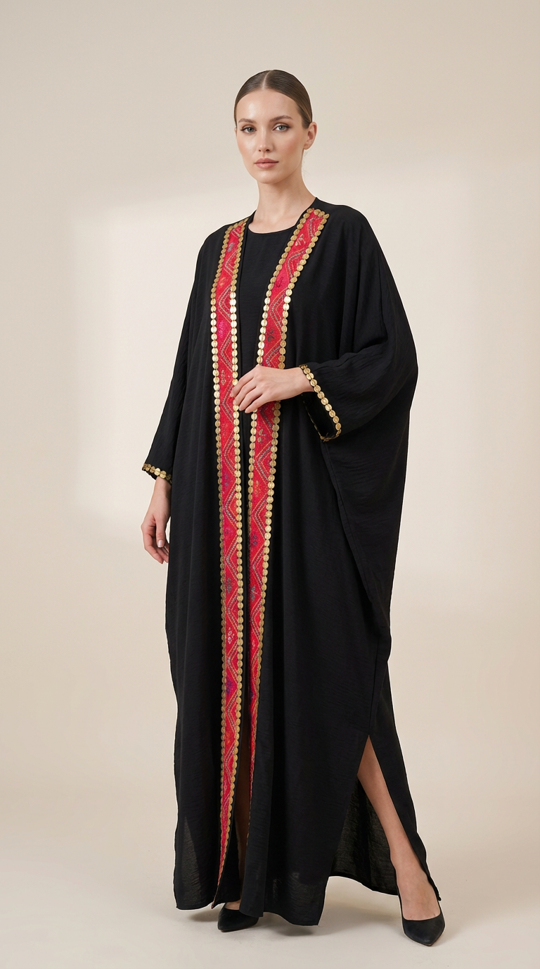 Royal Heritage Hand-Embroidered Abaya