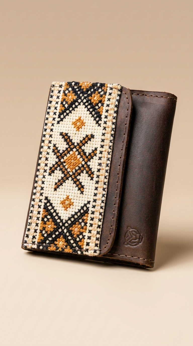 Heritage Embroidered Leather Wallet