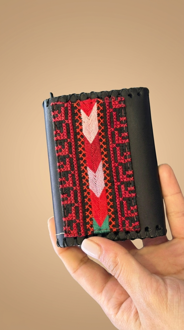 Palestine Heritage Leather Card Holder
