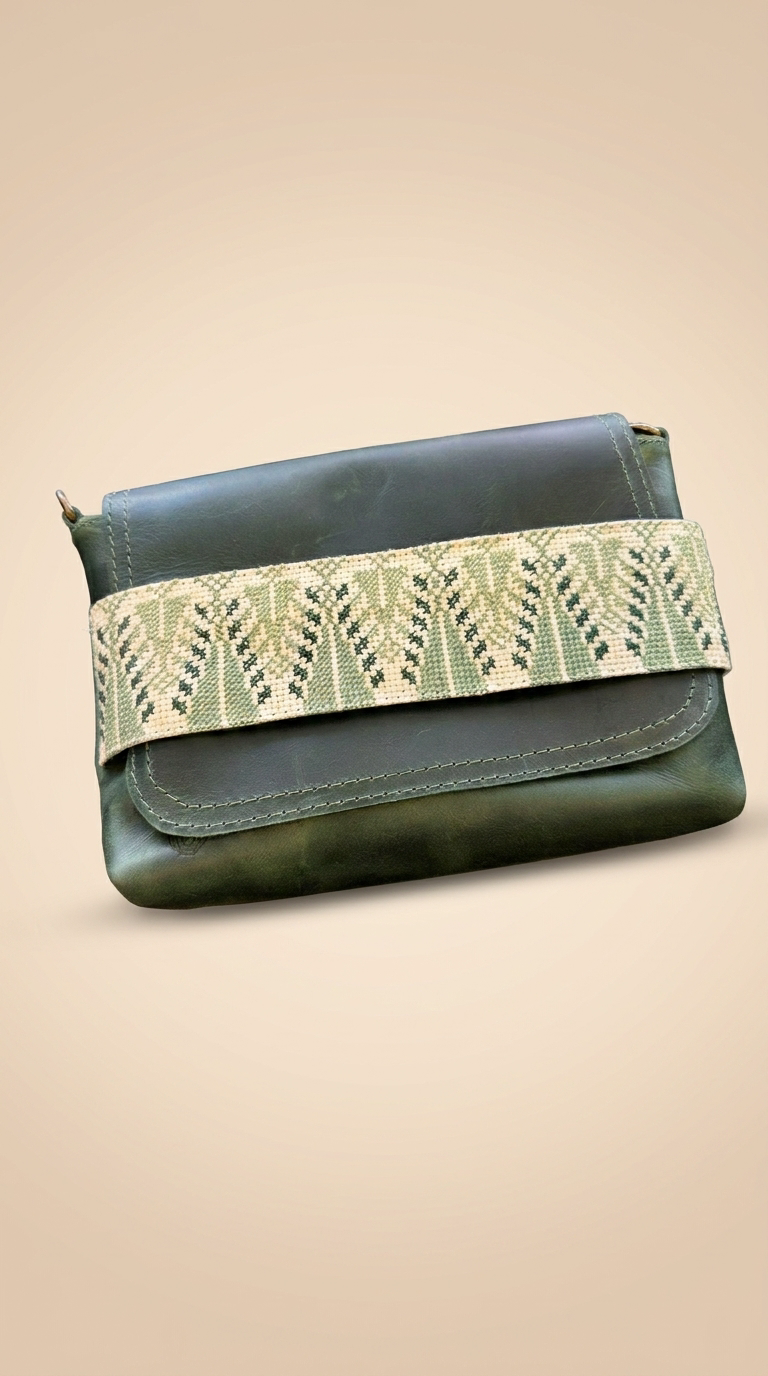 Olive Heritage Leather Clutch
