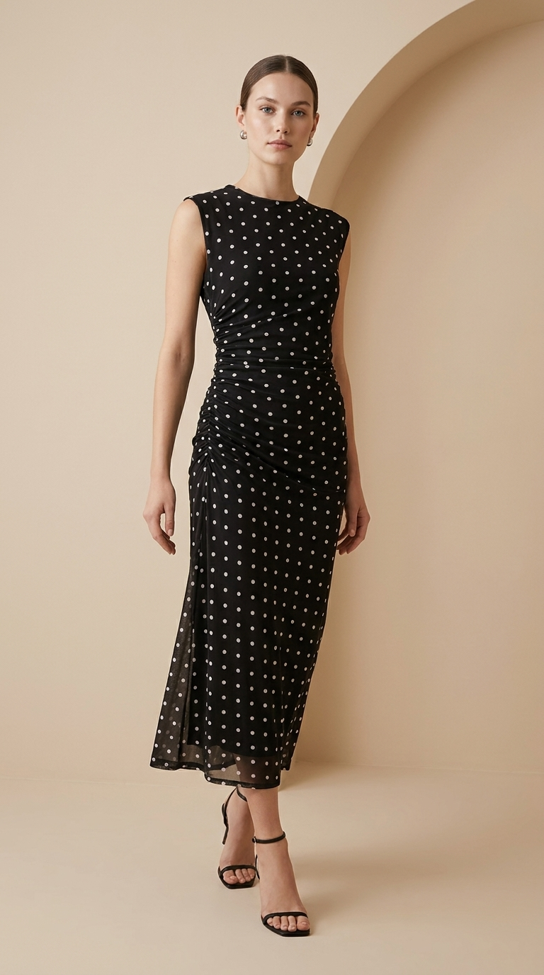 Midnight Polka Dress