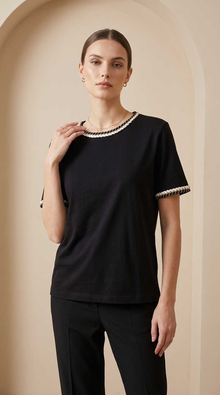 Noir Trim Signature Tee