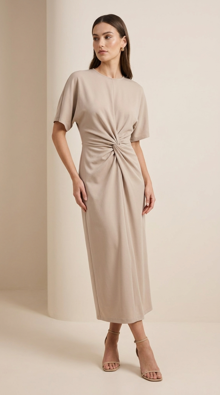 Sculpt Twist Midi Dress