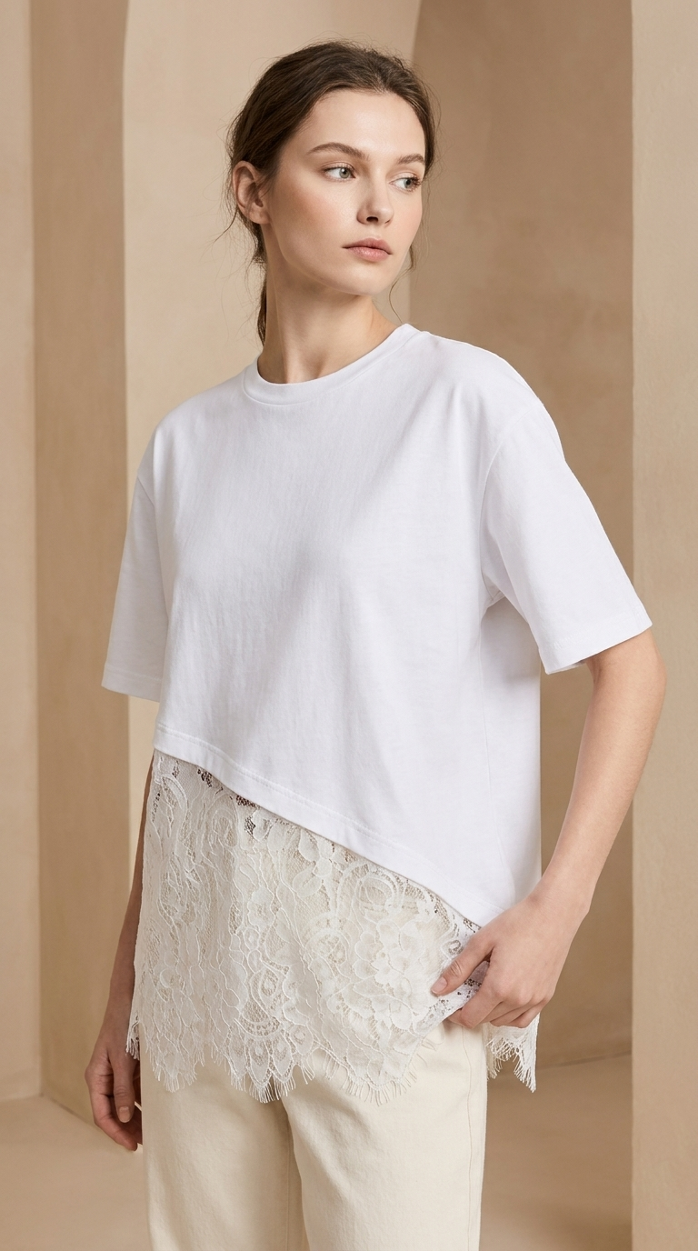 Ivory Lace Layer Tee
