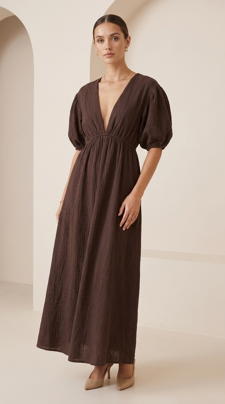Cocoa Flow Maxi Dress