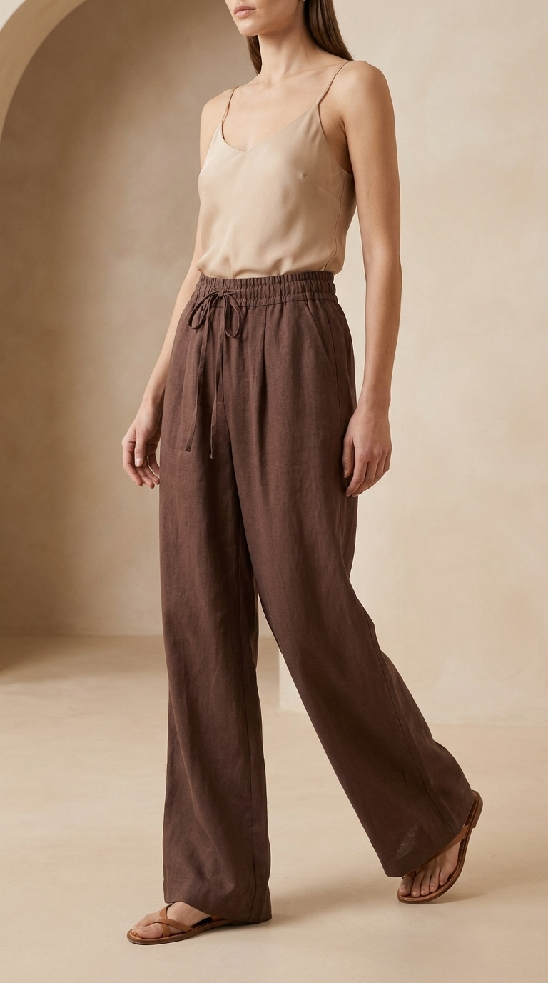 Cocoa Linen Relaxed Pants
