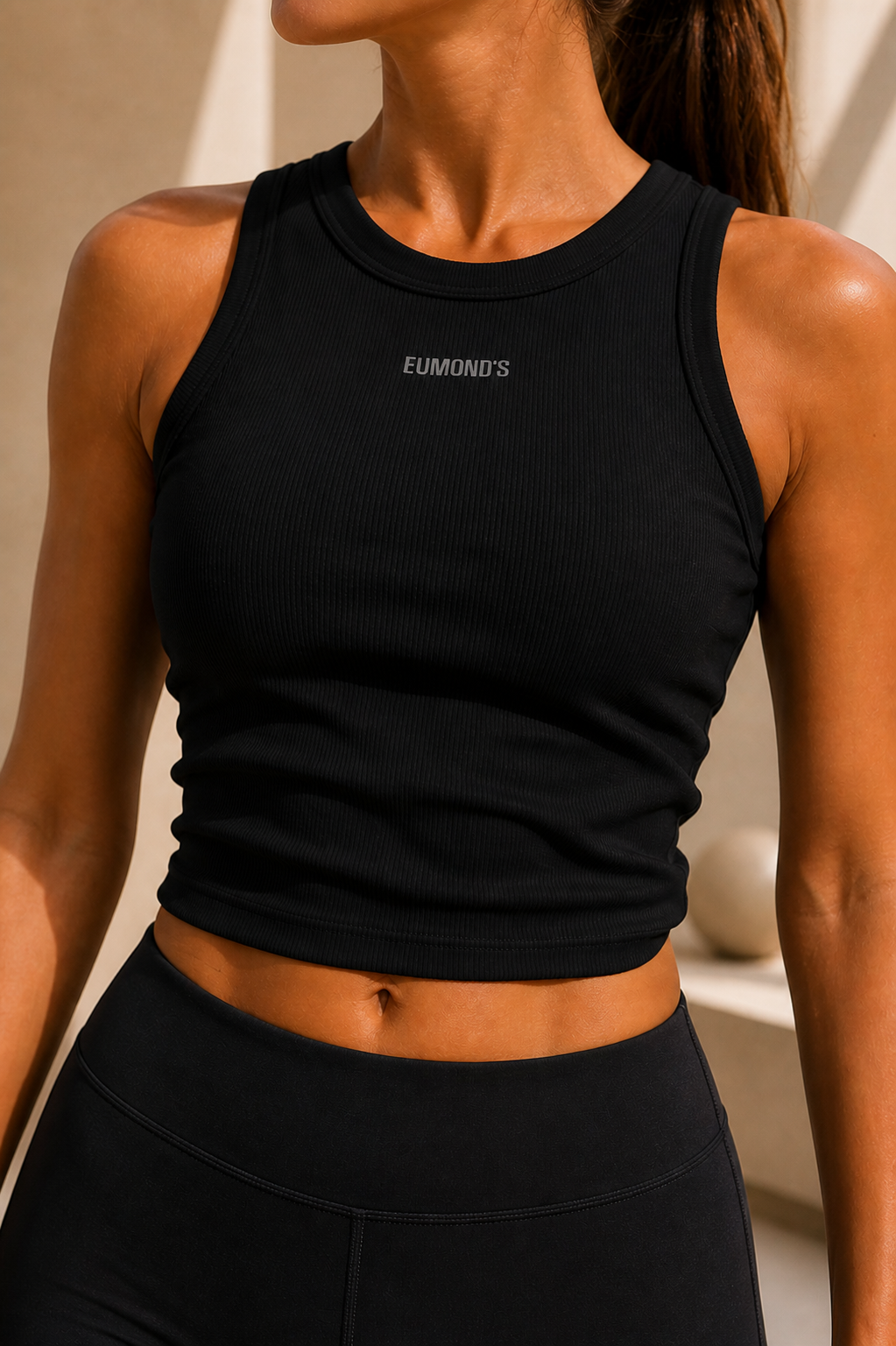 Essential Core Rib Tank – Black