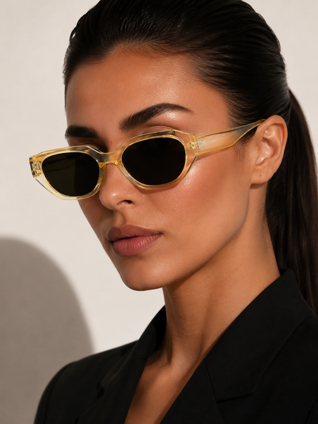 Honey Crystal Cat-Eye Sunglasses