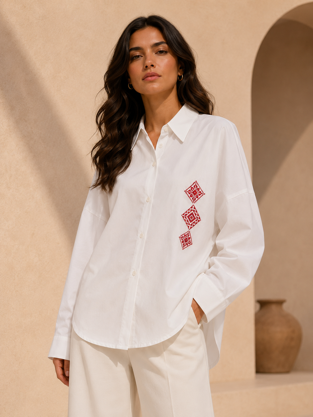 Heritage Embroidered Oversized Shirt