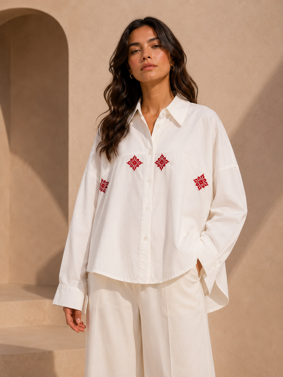 Noor Embroidered Oversized Shirt