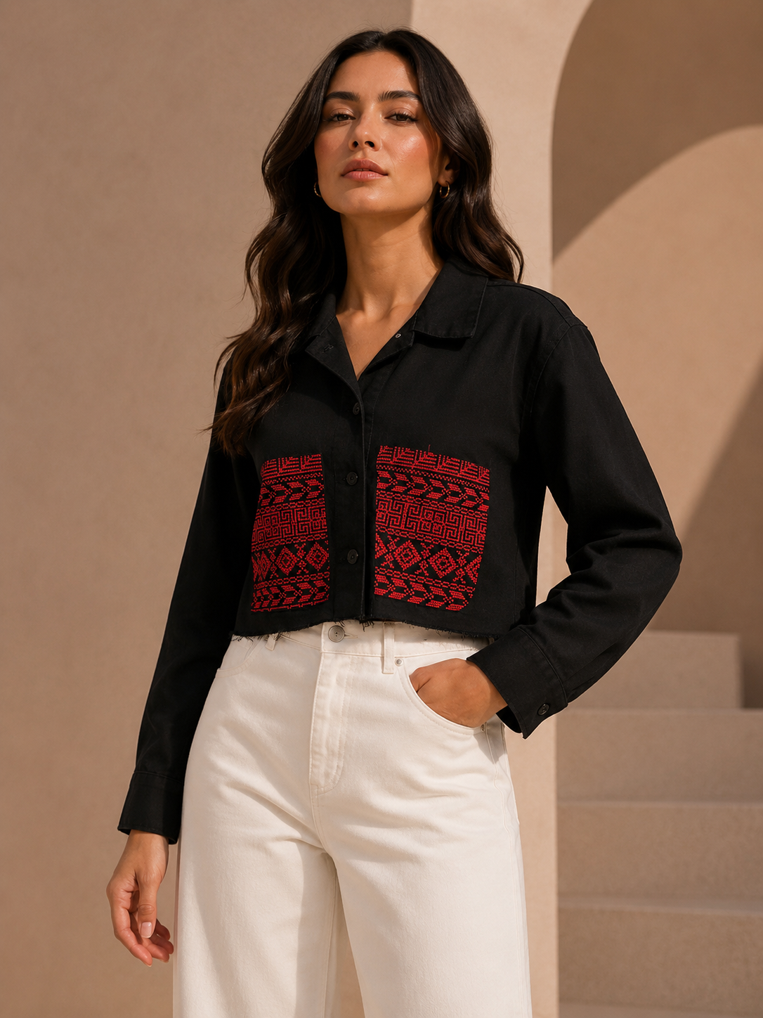 Layali Heritage Cropped Shirt