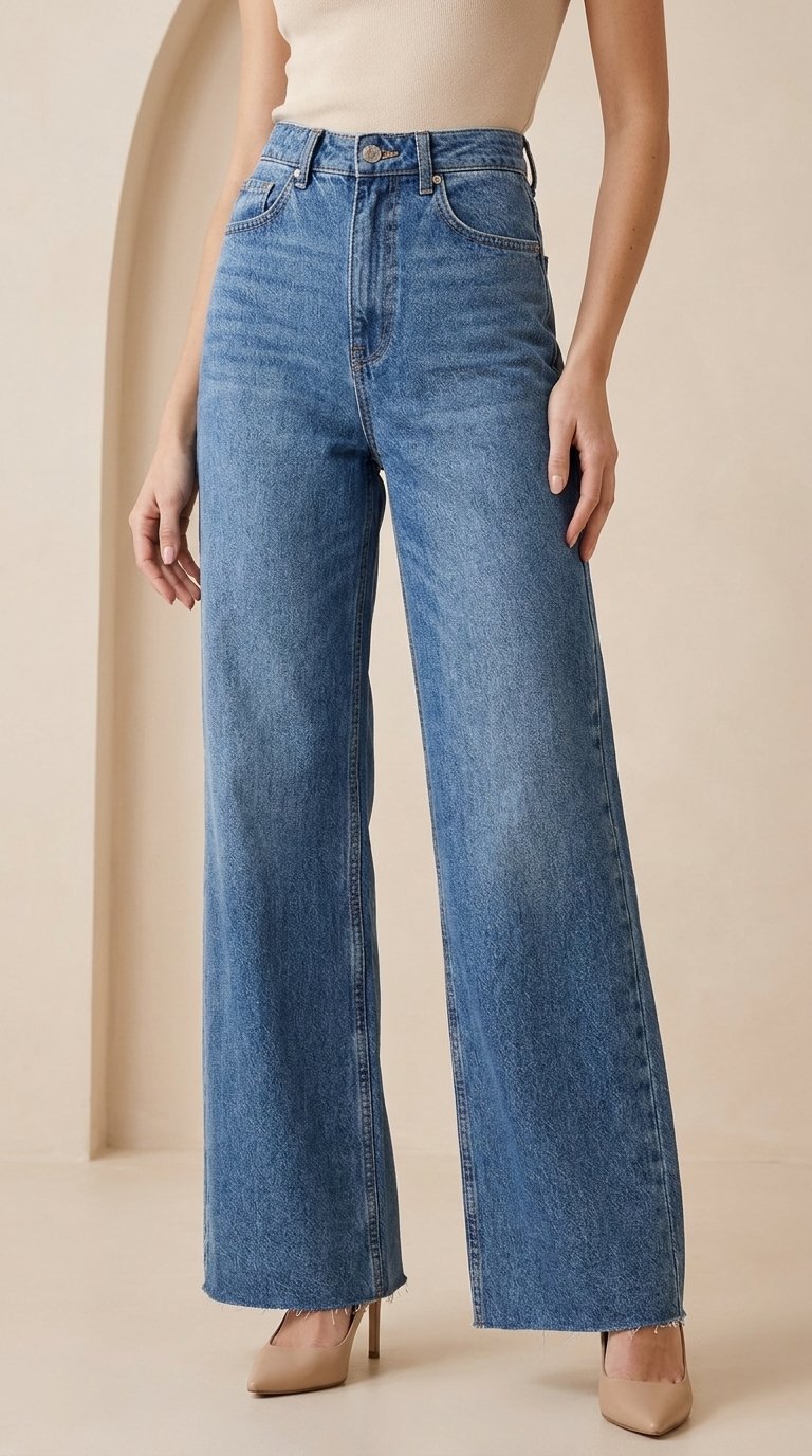 Classic Straight Wide-Leg Jeans