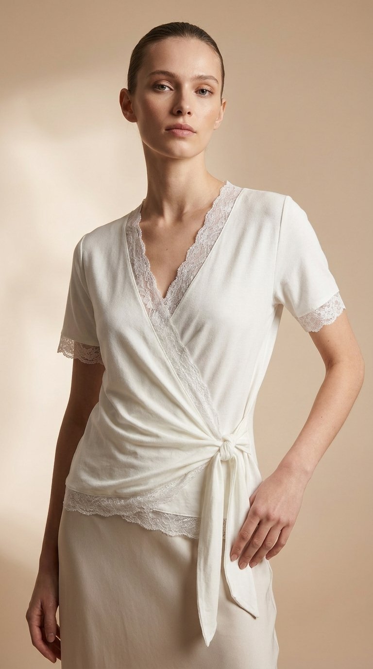 Lace Whisper Wrap Top