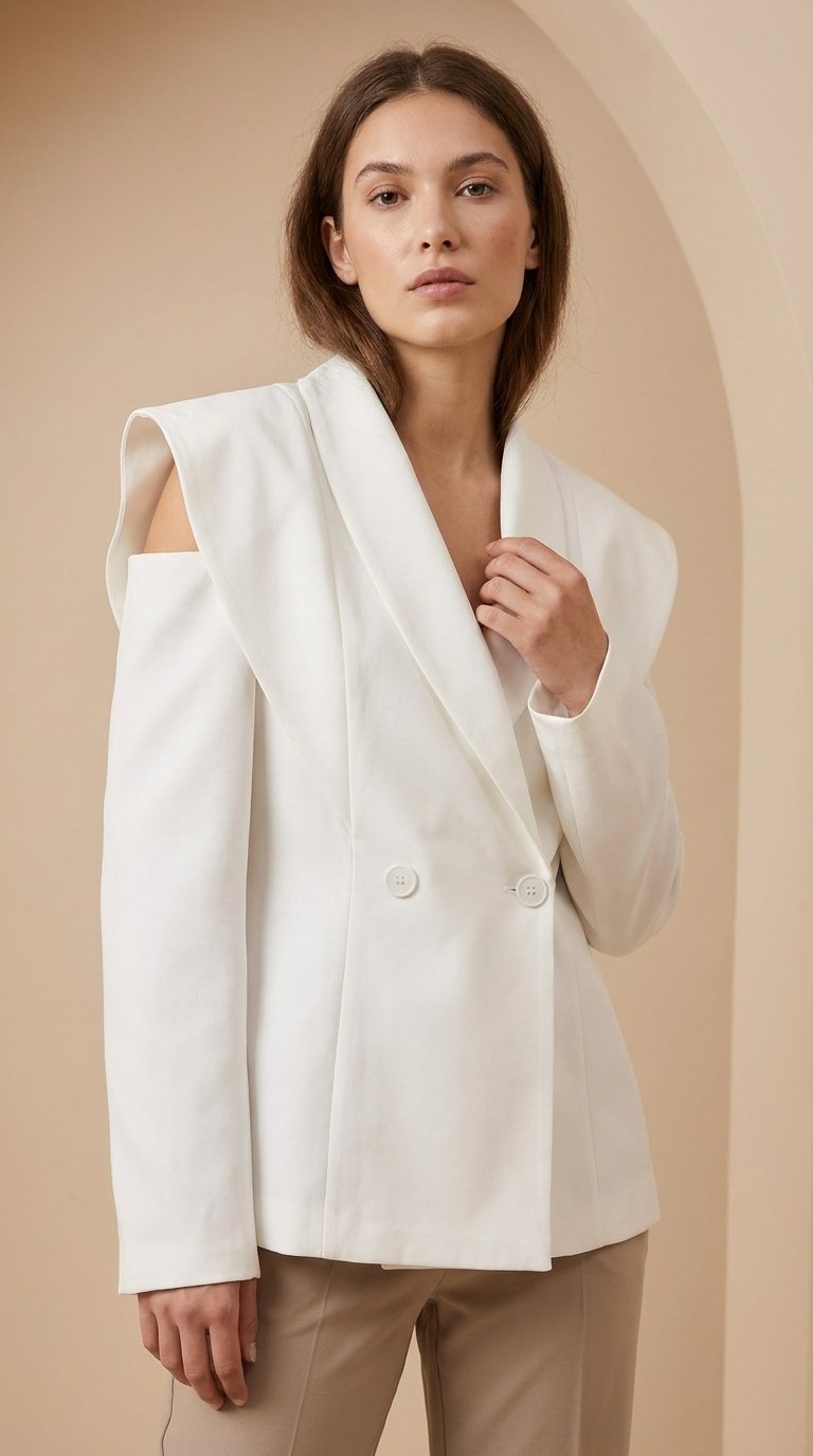 Ivory Edge Cutout Blazer