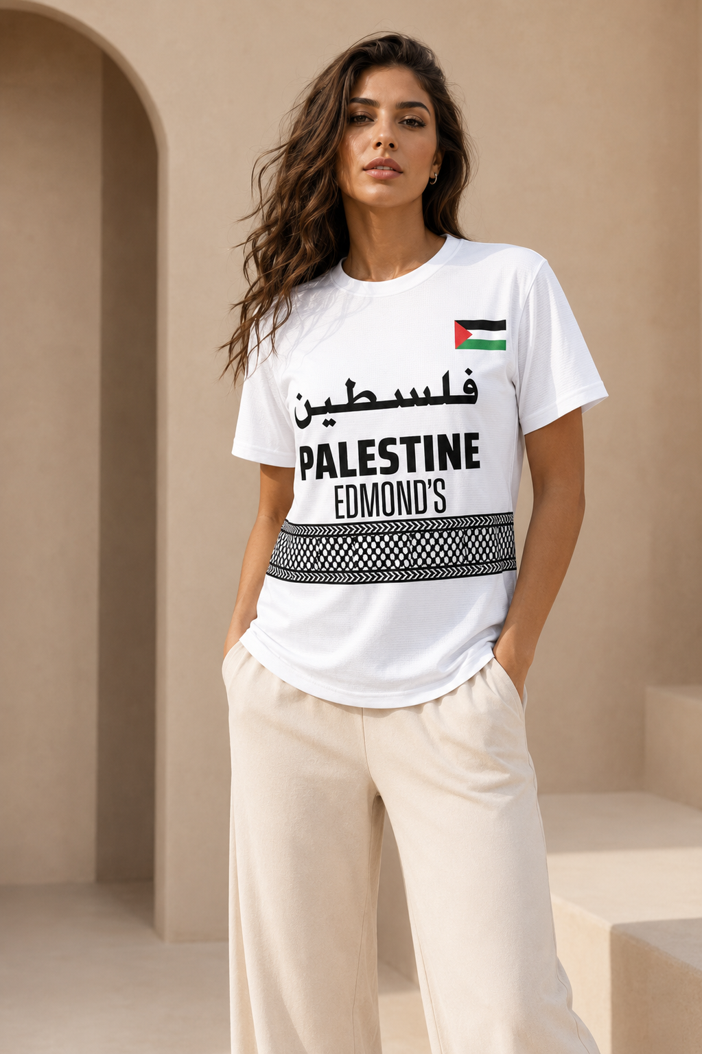 Palestine Heritage Graphic Tee – White