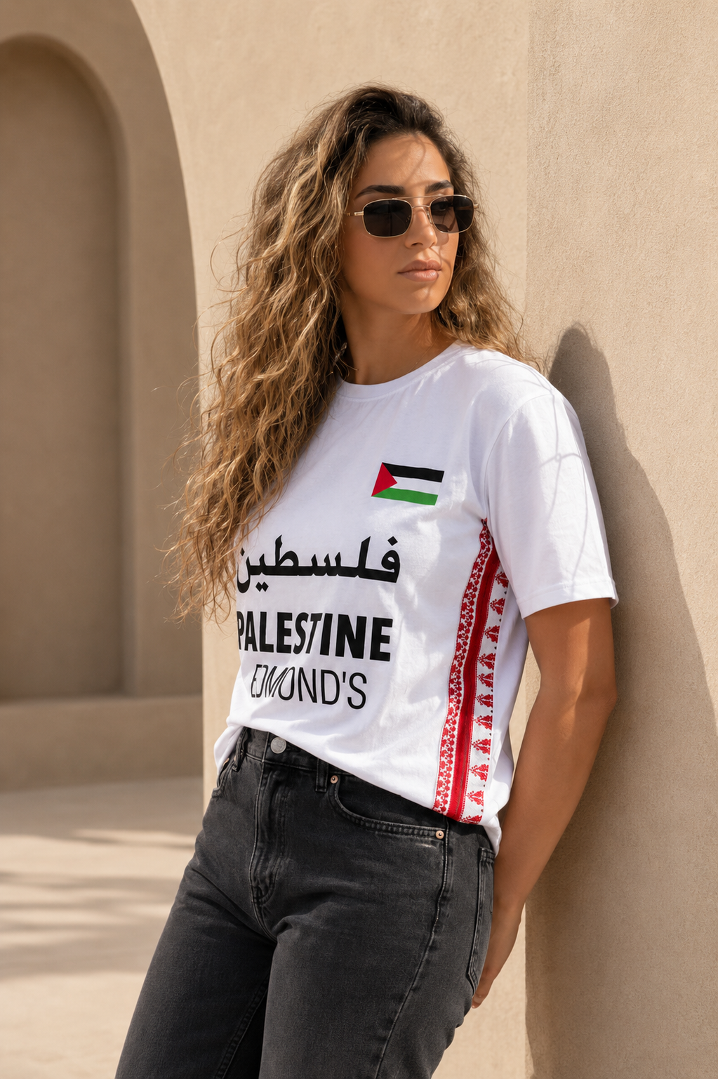 Palestine Side Heritage Tee – White