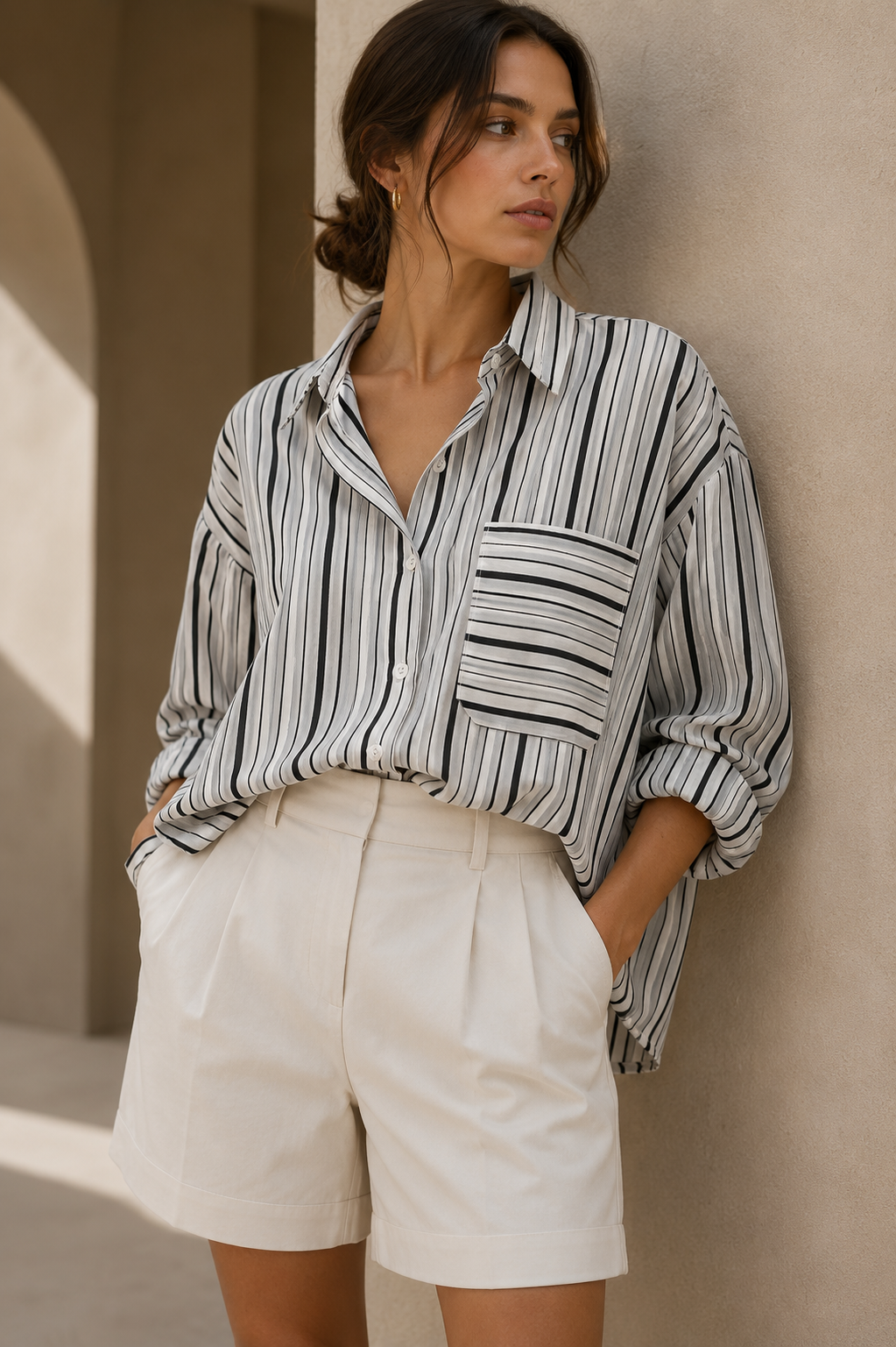 Monaco Stripe Oversized Shirt