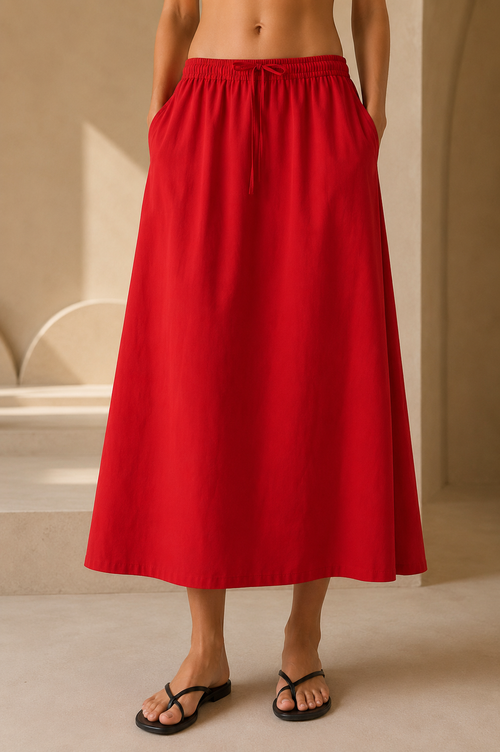 Scarlet Breeze Maxi Skirt