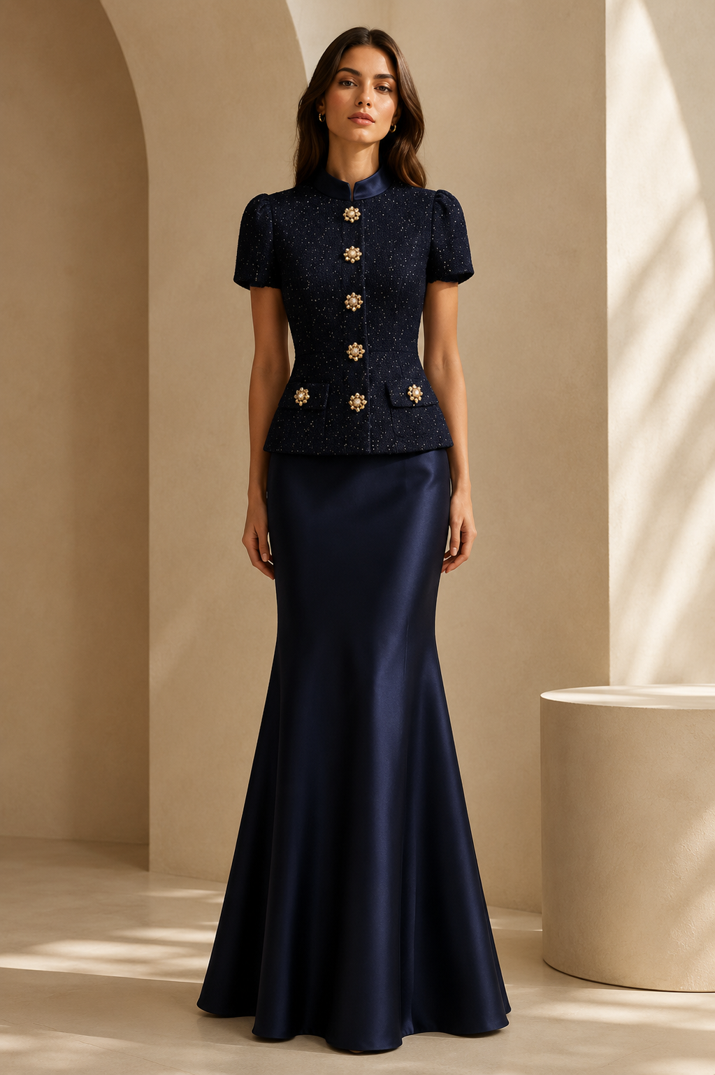 Midnight Royale Peplum Gown